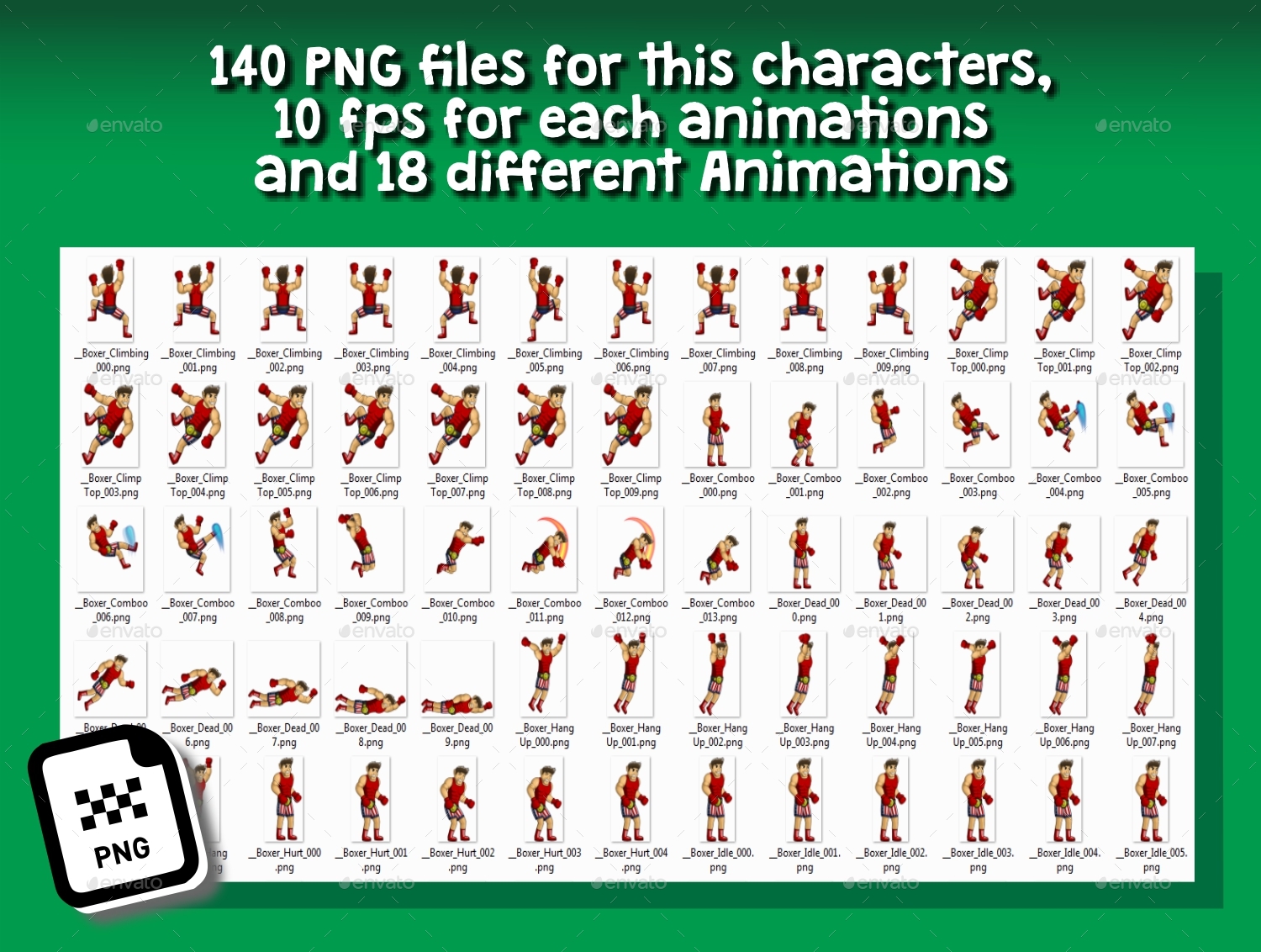 American Boxer 2D Game Character Sprite, Game Assets GraphicRiver
